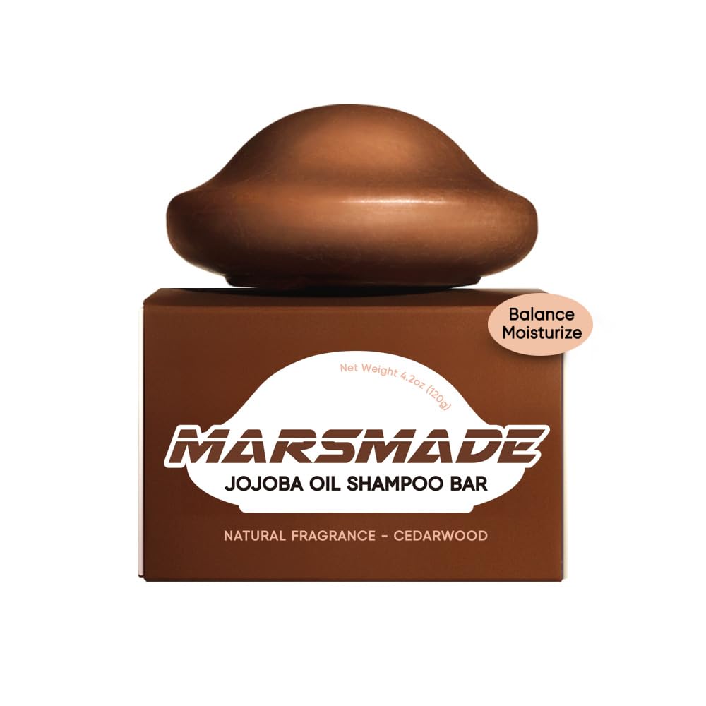 Mars Made Jojoba Oil Shampoo Bar 2.0 - Hydrating & Moisturizing Natural Hair Soap Bar Shampoo For Excess Oil Build-Up & Scalp No