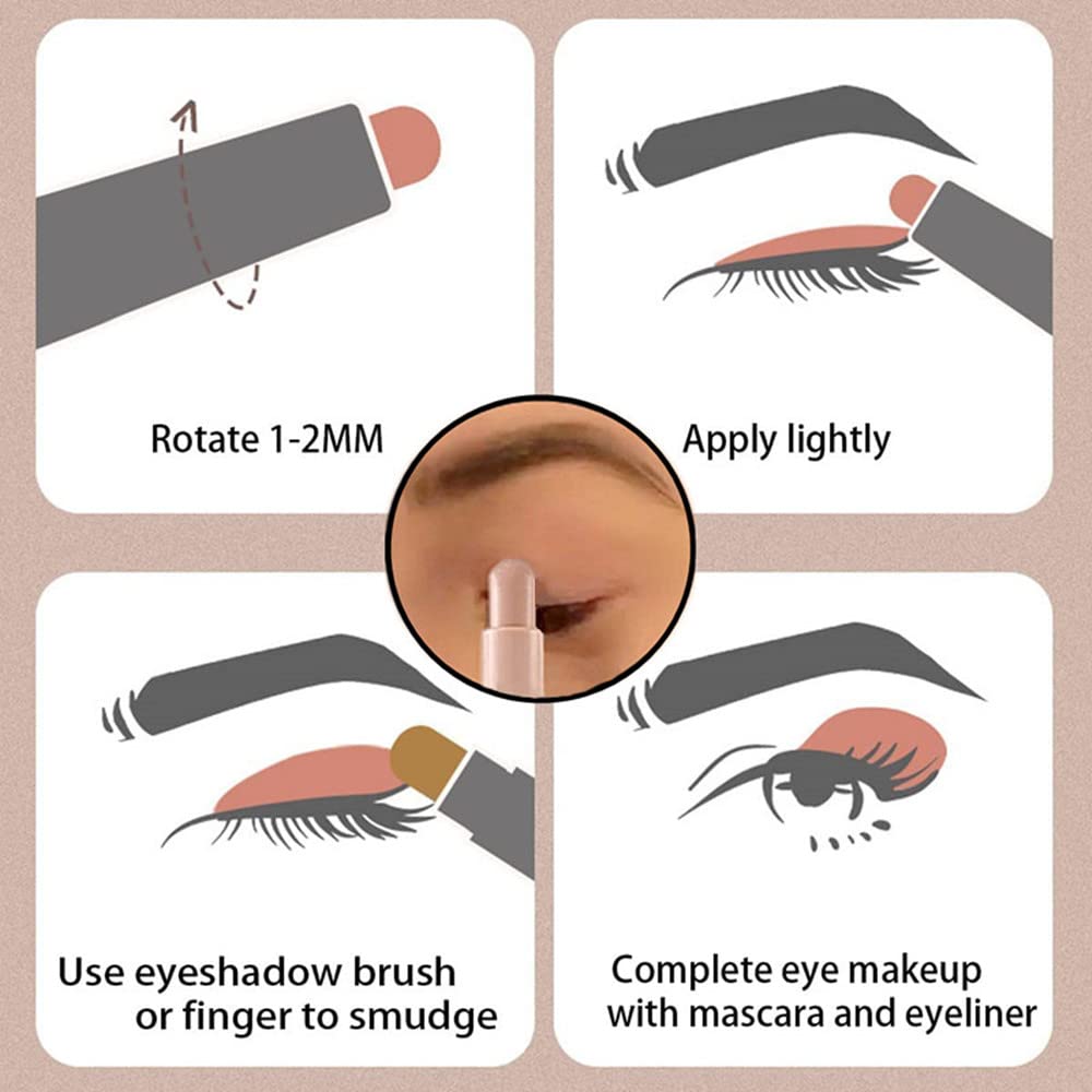 Go Ho Matte Eyeshadow Stick,Eyeshadow Pencil Crayon Brightener Stick, Waterproof Cream Eyeshadow Pen Smooth Easy To Color,104# S
