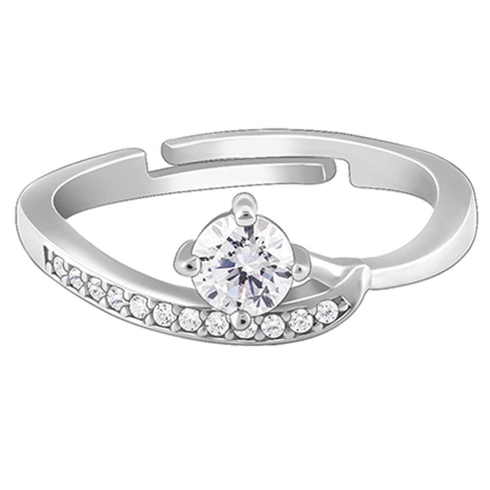 GIVA 925 Silver Anushka Sharma Zircon Embrace Ring, Adjustable | Rakhi Rakshabandhan Gift for Sister Bhabhi , Gifts for Women & 