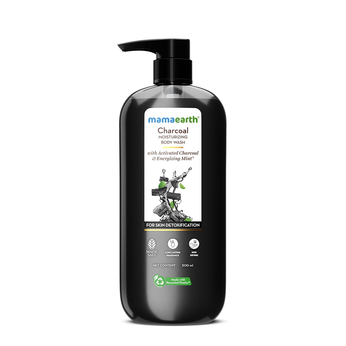 Mamaearth Charcoal Moisturizing Body Wash With Activated Charcoal & Energizing Mint Scent For Skin Detoxification-500Ml | Deeply