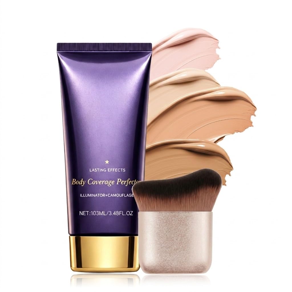 Body Coverage Perfector Foundation, Tattoo & Hyperpigmentation Concealer Waterproof Body Makeup for Legs & Scars, Skin Tone Corr