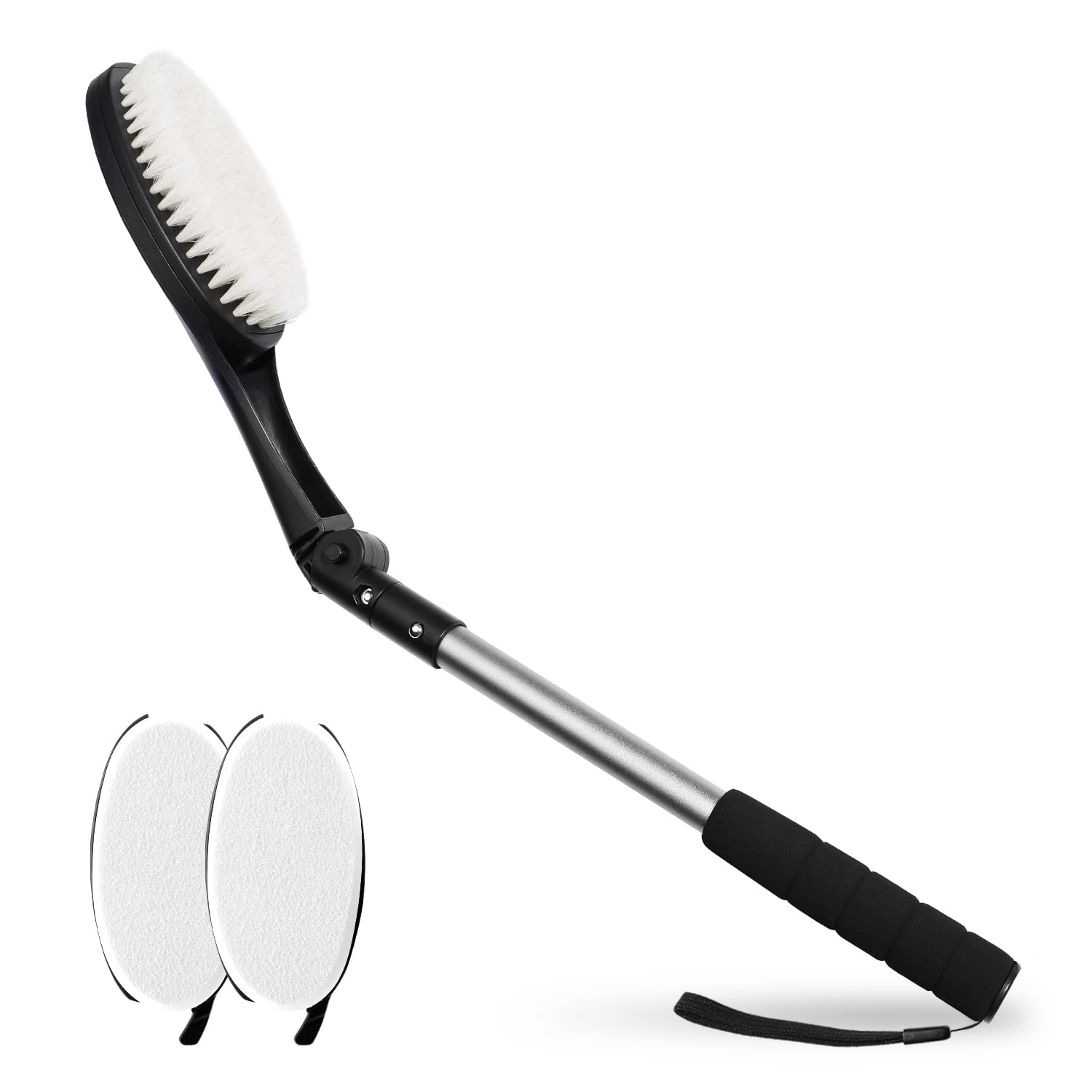 Easace Body Brush For Back, Long Handle Bath Brush For Showering, Adjustable Head Back Scrubber, Shower Brush With Soft Bristles
