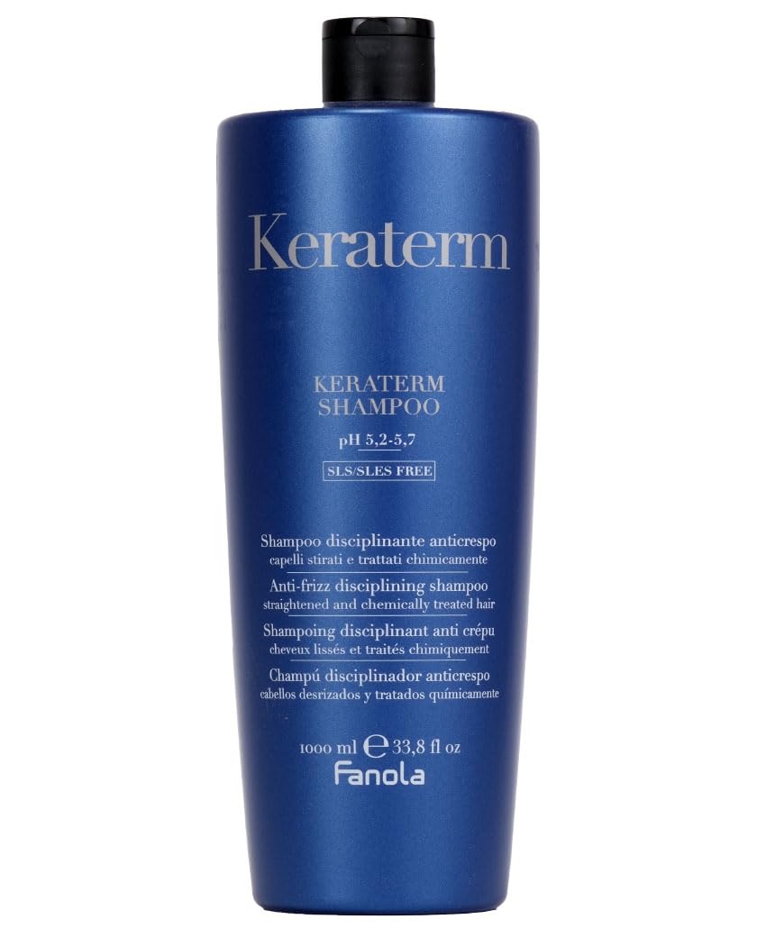 Fanola Keraterm Smoothing Anti Frizz Shampoo - Keratin Shampoo with Shea Butter & Macadamia Oil for Shine & Nourishment - Sulfat