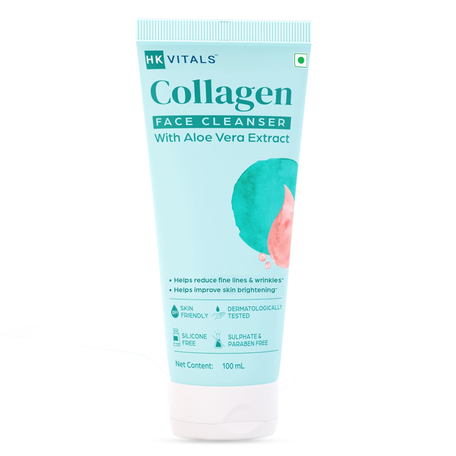 Hk Vitals Collagen Face Cleanser With Aloe Vera Extract (100Ml) | Reduces Fine Lines, Wrinkles, & Skin Dullness | All Skin Types