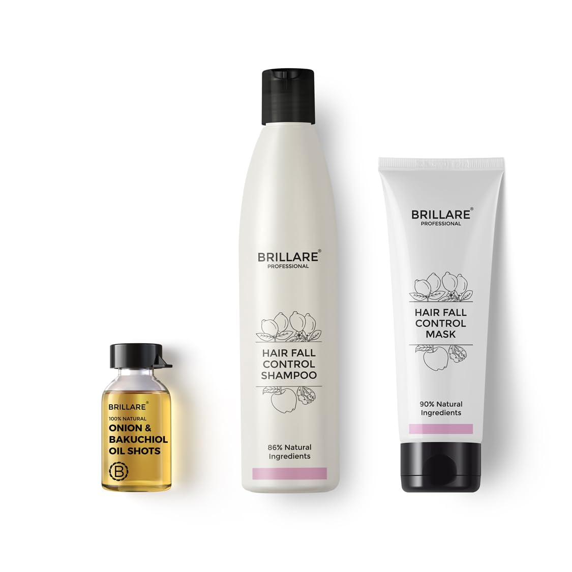 Brillare Anti Hair Fall Treatment Combo, Strengthens Roots, Prevents Breakage & Reduces Hair Fall, Shampoo 300Ml, Conditioner 12