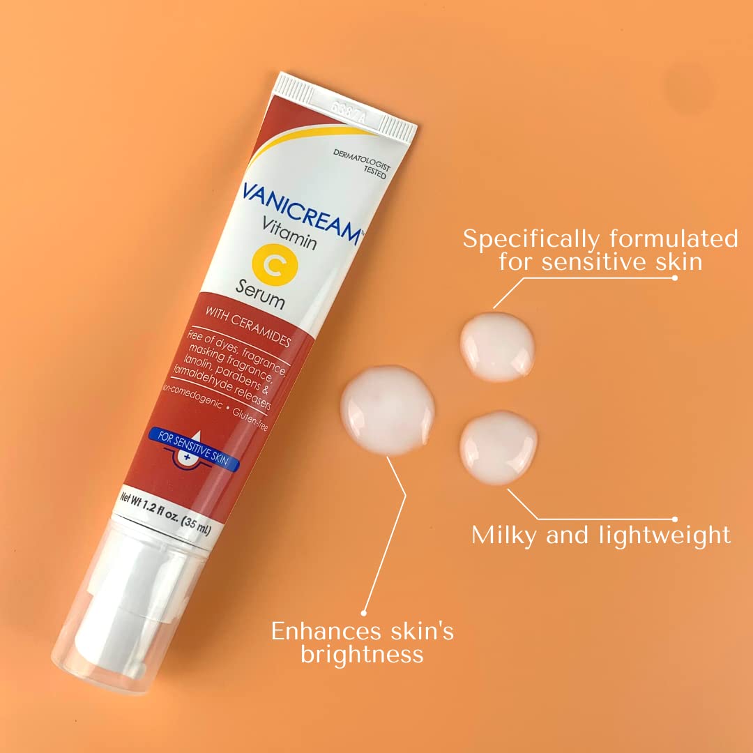 Vanicream Vitamin C Serum - Free Of Dyes, Fragrance, Masking Fragrance, Lanolin, Parabens & Formaldehyde Releasers - For Sensiti