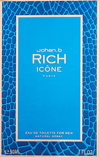 Rich Icone By Johan.B, 3 Oz Eau De Toilette Spray For Men