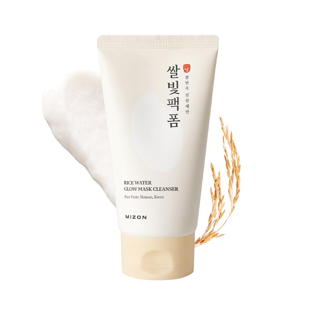 MIZON Rice Water Glow Mask Cleanser, 2in1 Face Wash and Mask, 5.07 fl oz