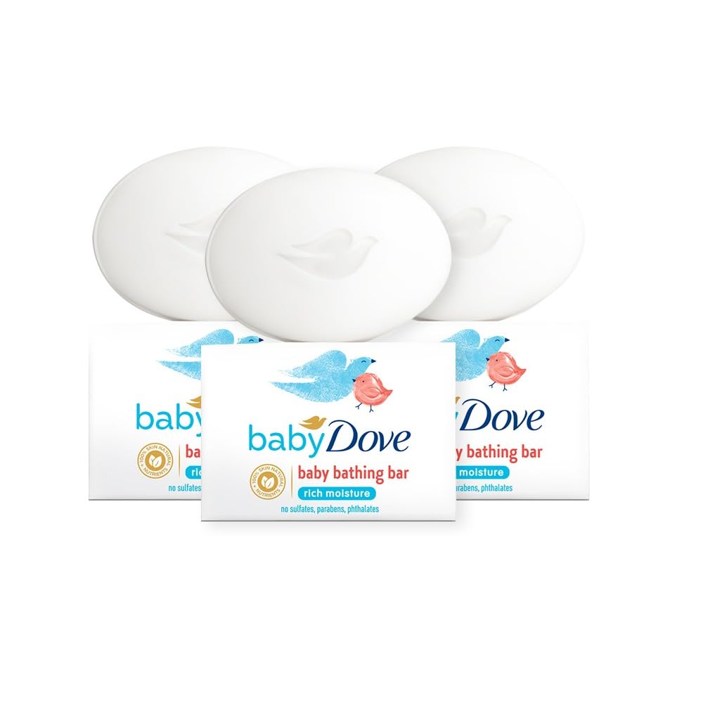 Baby Dove Rich Moisture Bathing Bar, Gently Cleanse And Nourishes Skin, 75G (Pack Of 3)