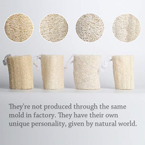 4'' Natural Loofah Exfoliating Body Sponge Scrubber For Skin Care In Bath Spa Shower Pack Of 4