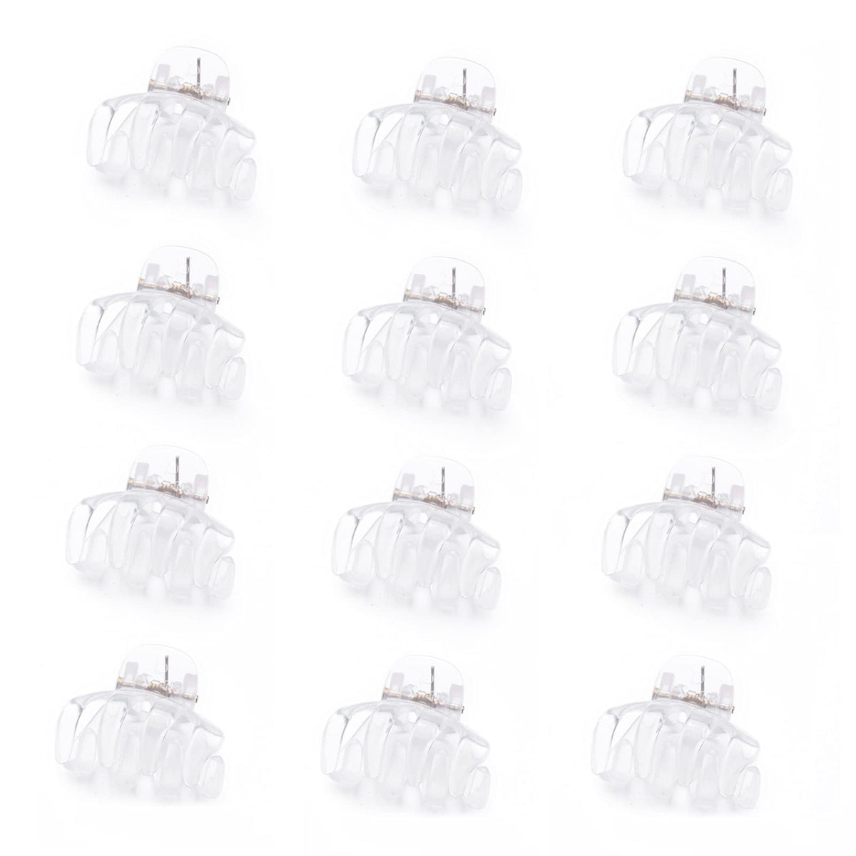 Cobahom 12 Pack Small Hair Claw Clips 1.2 Inch Plastic Hair Clips for Thin Hair No-Slip Mini Hair Clip Hair Styling Accessories 