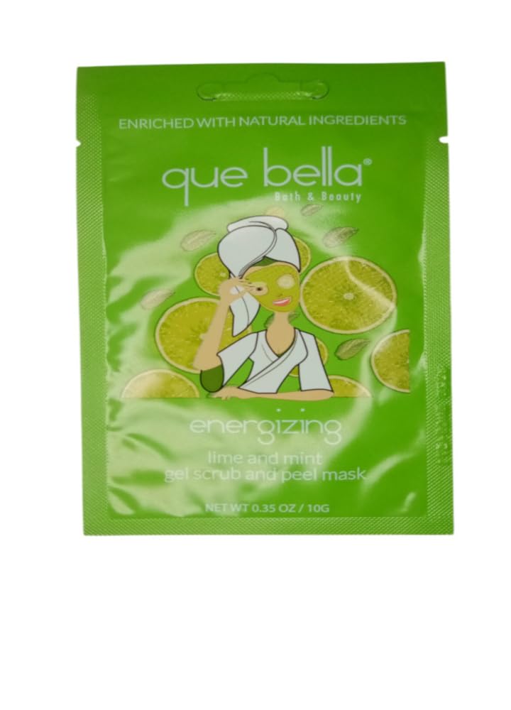 Que Bella 5pack Lime & Mint Gel Scrub and Peel Mask