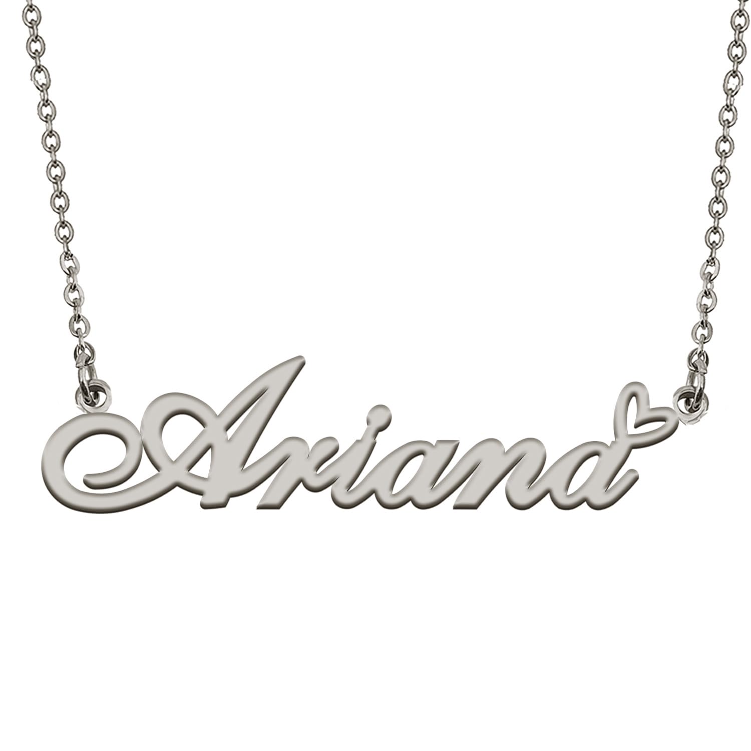HUAN XUN Stainless Steel Name Necklace Personalized Made Heart Pendant Jewelry Gifts for My Mother Ariana