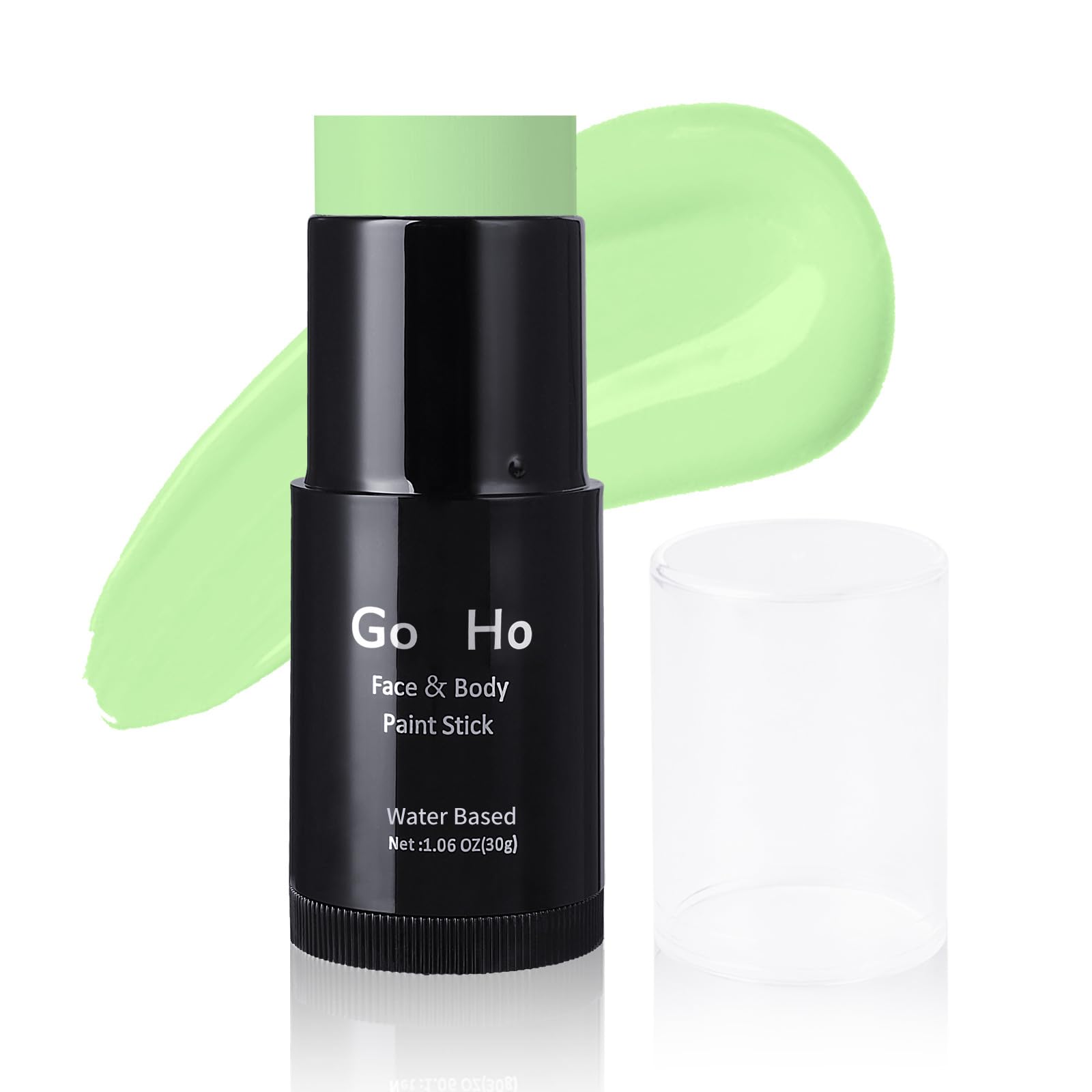 Go Ho Pastel Green Face Body Paint Stick,Water Based Washable Light Green Face Paint Stick,Non-Toxic Full-Coverage Cream Light G