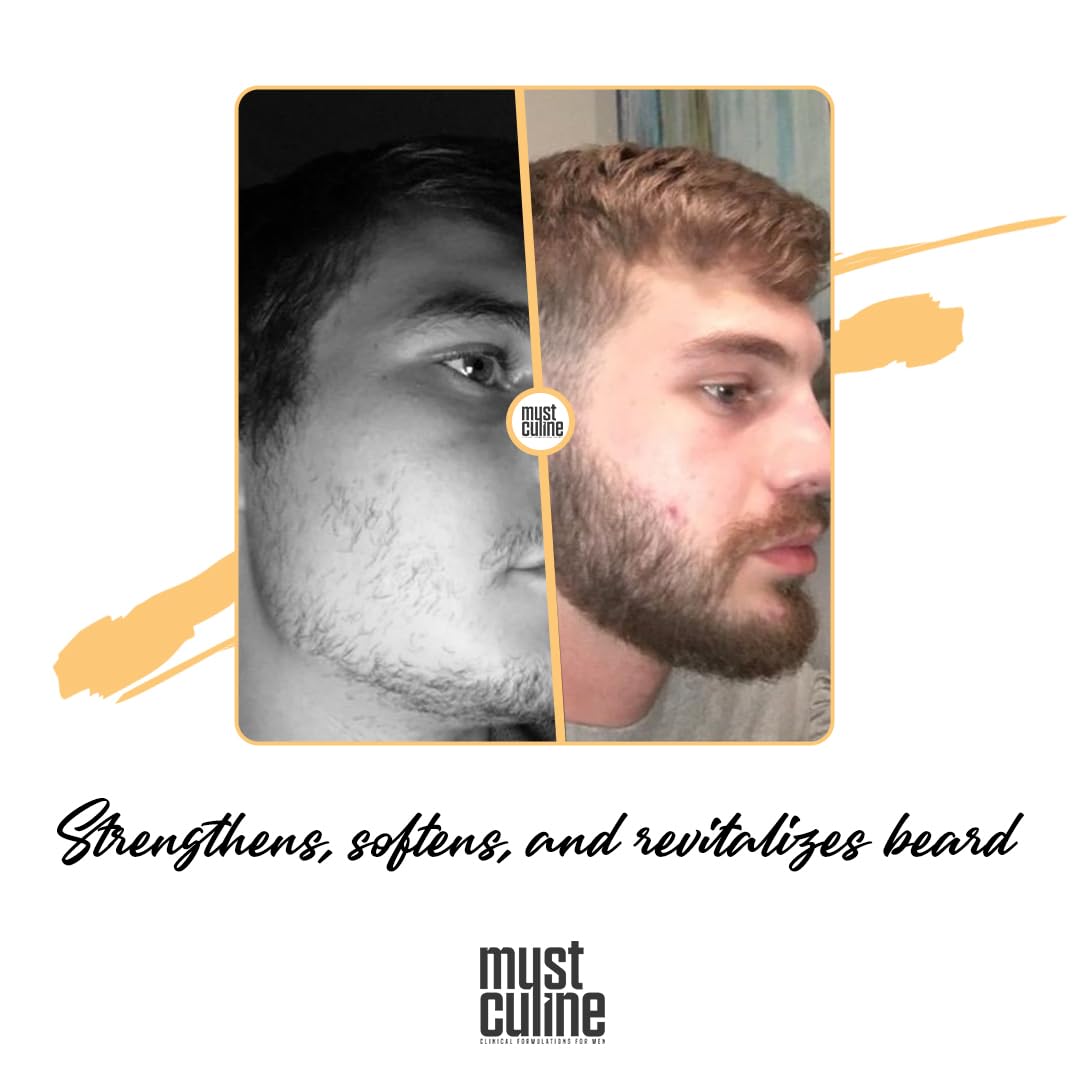 MUSTCULINE Beard Mask with Keratin, Fills Patchy Areas and Controls Firzzy Beard Hair, Strengthens and Straightens Beard Hair (1