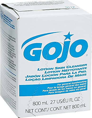 Gojo Lotion Soap Skin Cleanser, 800 Ml Lotion Hand Soap Refill For Gojo 800 Series Bag-In-Box Soap Dispenser (Pack Of 12) - 9112