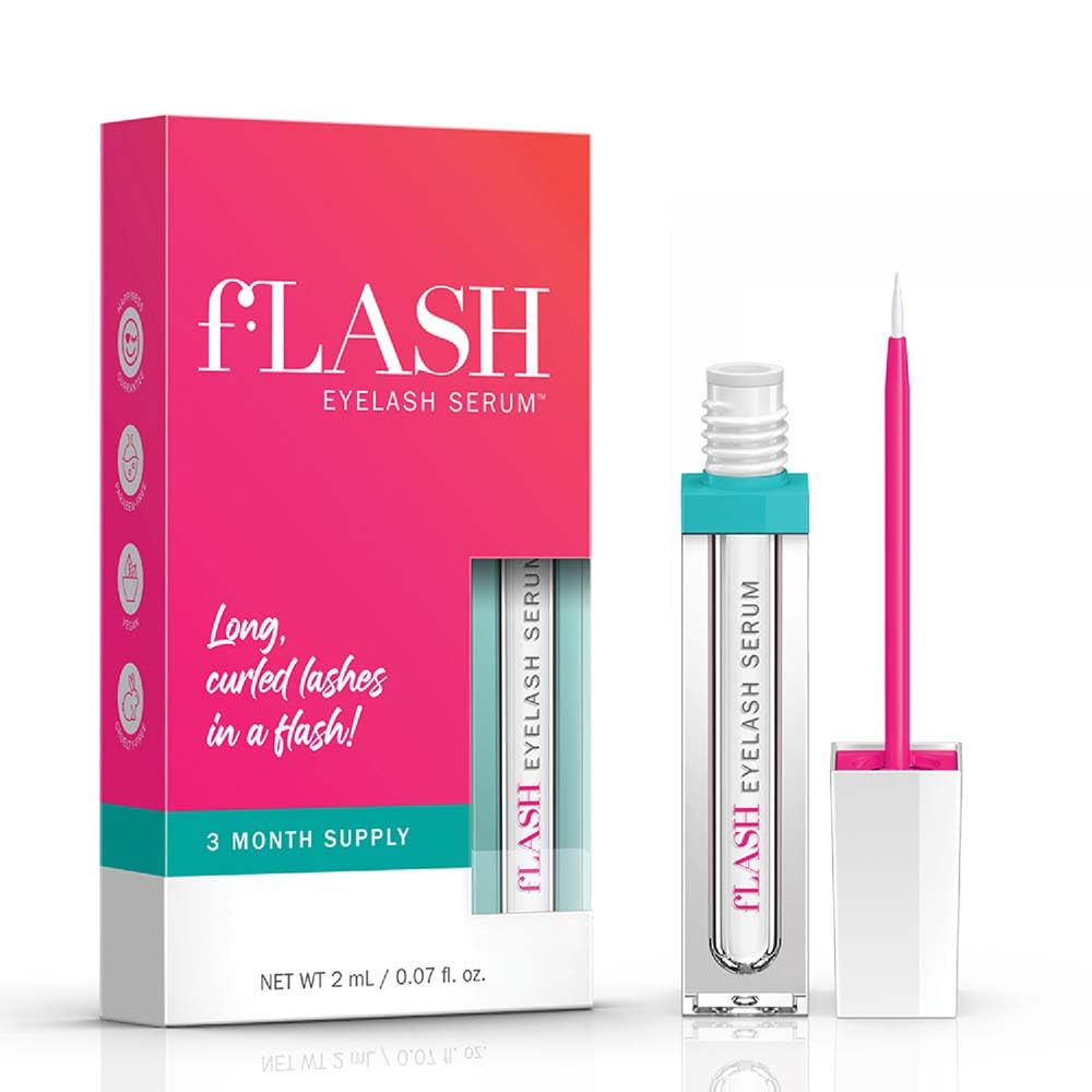 fLASH Eyelash Serum, Serum for Long, Curled Lashes - Enhances and Strengthens Your Natural Lashes - Safe and Effective Formula, 