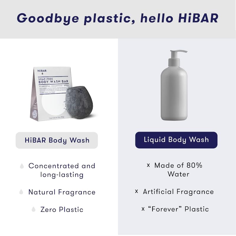 HIBAR - Clarify Solid Body Wash Bar - Detoxify & Purify - With Activated Charcoal & Salicylic Acid - Daily Use & Sensitive Skin