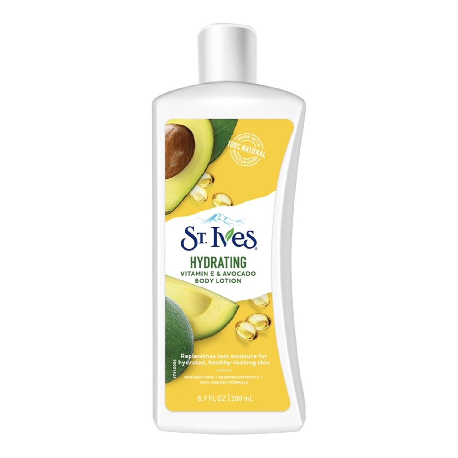 St. Ives Hydrating Vitamin E & Avocado Body Lotion,100% Natural Moisturizers,Paraben Free,Non-Greasy Formula,Hydrated & Healthy 