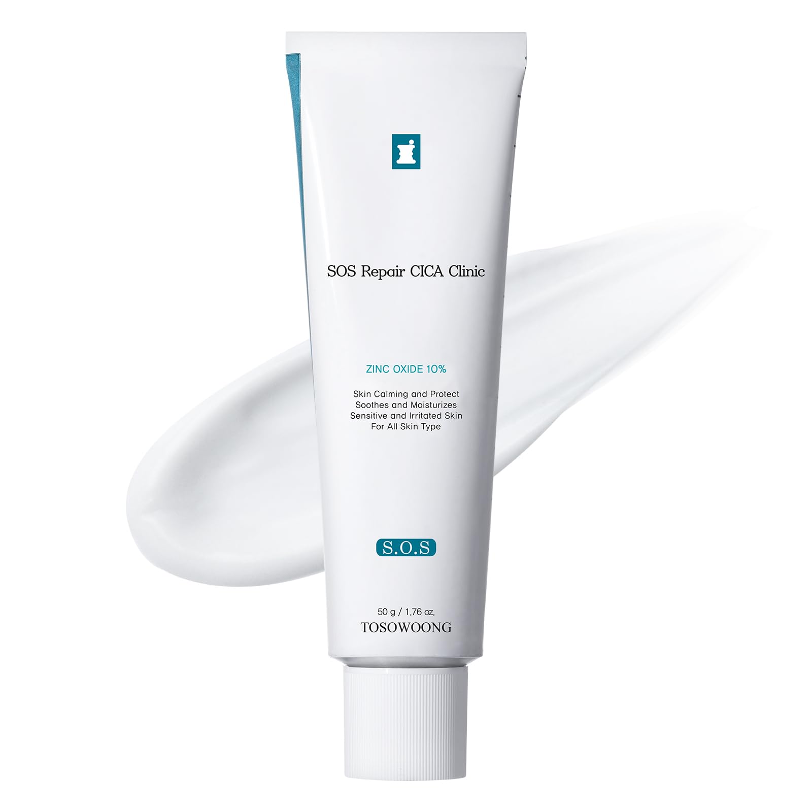 Tosowoong Sos Repair Cica Clinic Zinc Cream, 100,000Ppm Zinc Oxide, Heal And Soothe Acne, Skin Barrier Repair, Moisture Barrier