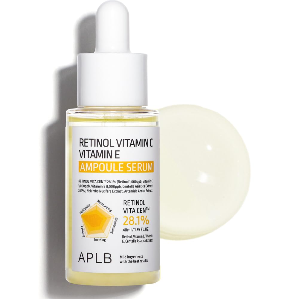 Aplb Retinol Vitamin C Vitamin E Ampoule Serum | Retinol Vita Cen 28.1% 1.35 Fl.Oz/Korean Skincare, Long Lasting Moisturizing, R