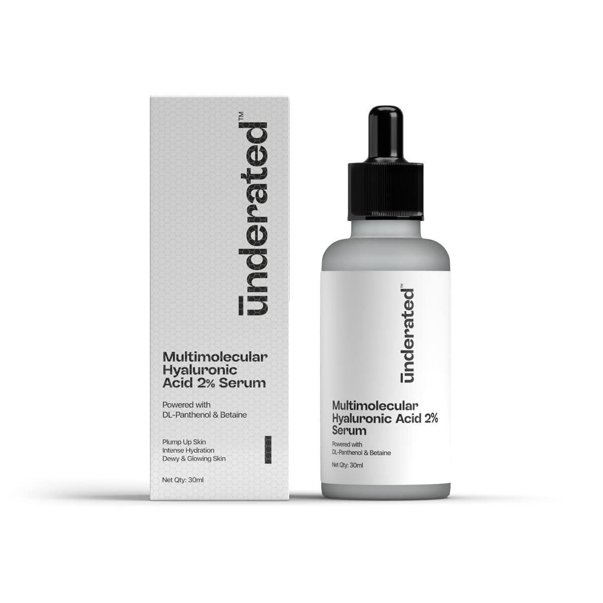 Underated 2% Hyaluronic Acid Serum For Intense Hydration | Multimolecular Hyaluronic Acid Face Serum For Plump, Glowing Skin | D