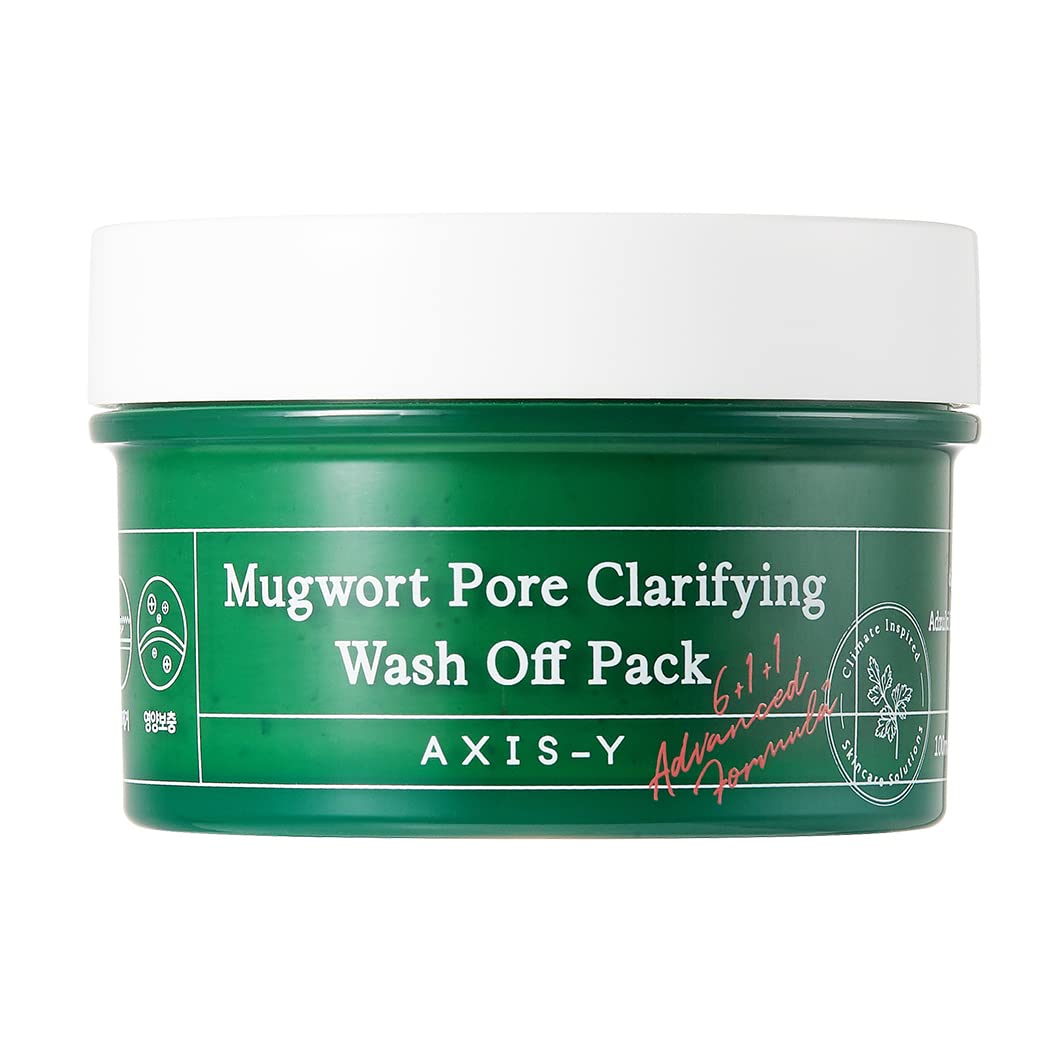 Axis-Y Mugwort Pore Clarifying Wash Off Pack | Exfoliating | Pore Reduction | Acne, Blackhead, Oily Skin Care | Clay/Mud Mask |