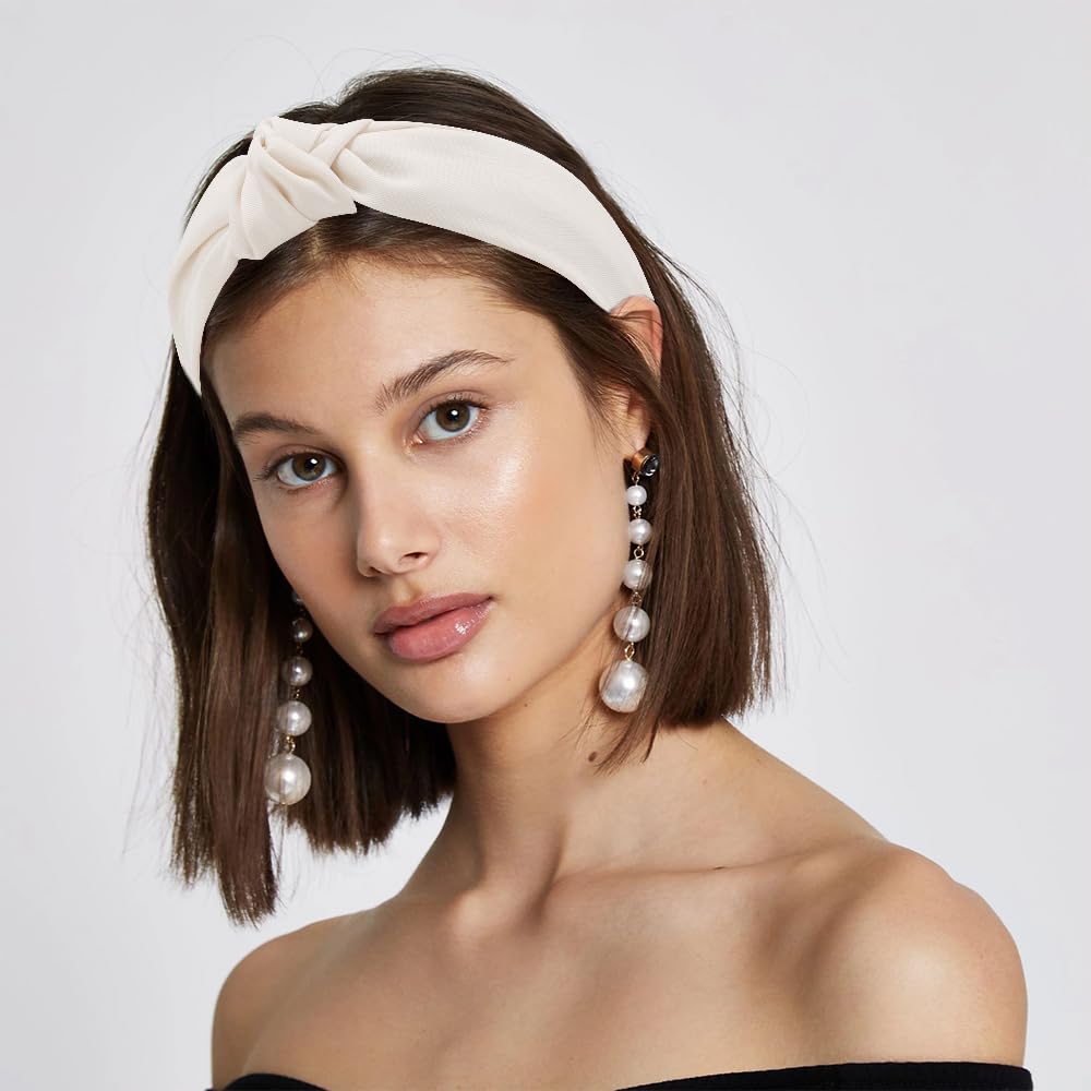AHONEY 5 Pack Knotted Headbands for Women Trendy Fashion Thick Headbands Top Knot Non Slip Cute Hair Accessories Multi-style Hea