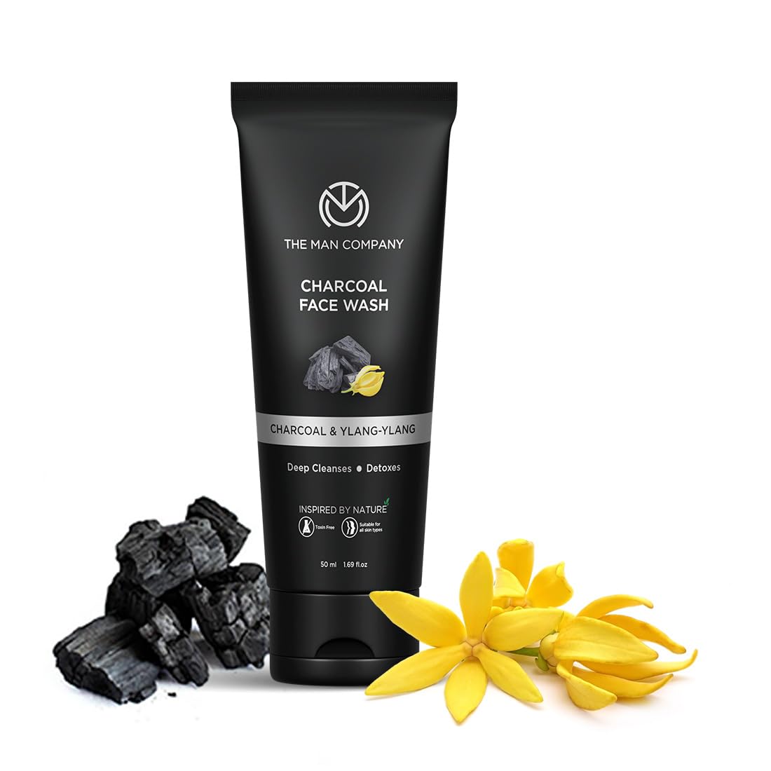 The Man Company Charcoal Face Wash - 50Ml | Anti Pollution, Acne Oil Control | Deep Cleansing | Blackheads Removal | All Skin Ty