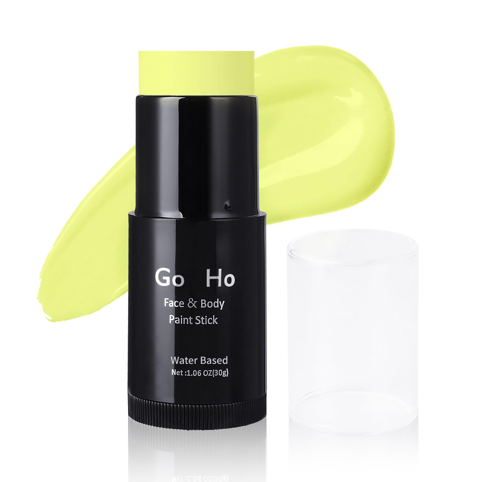 Go Ho Lemon Yellow Face Body Paint Stick,Water Based Washable Pastel Yellow Face Paint Stick,Non-Toxic Full-Coverage Cream Light
