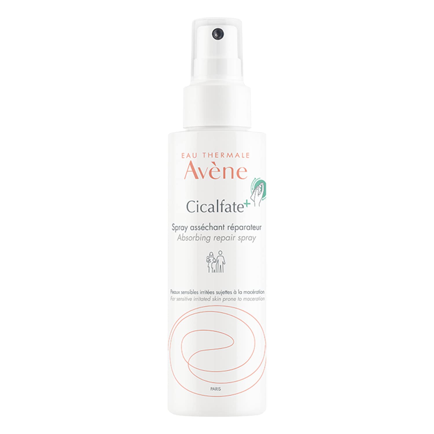 Avene Cicalfate+ Absorbing Soothing Spray to dry and restore irritated, sensitive skin, helps restore skin barrier, safe for inf
