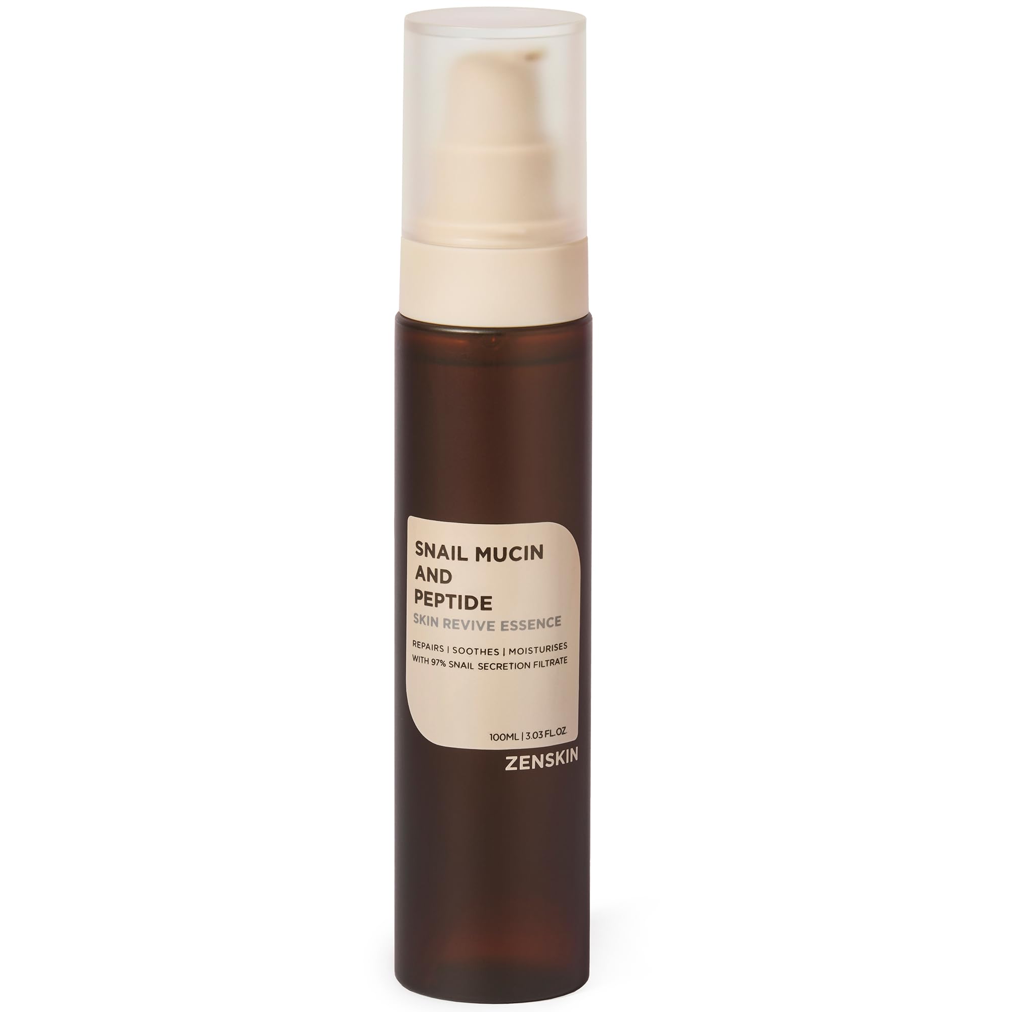 Zenskin Korean Skincare Snail Mucin Essence  97% Snail Secretion Filtrate Face Serum with Peptides for Hydrating All Skin Types