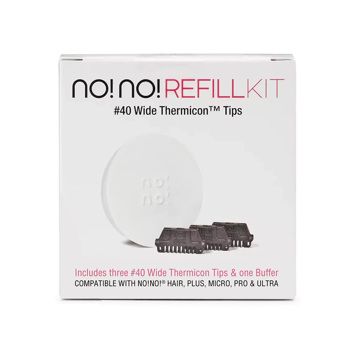 no!no! Hair Removal Kit Thermicon Tip Refill Pack (Wide Tip) for Legs, Back, Arms and Chest - 3 Count