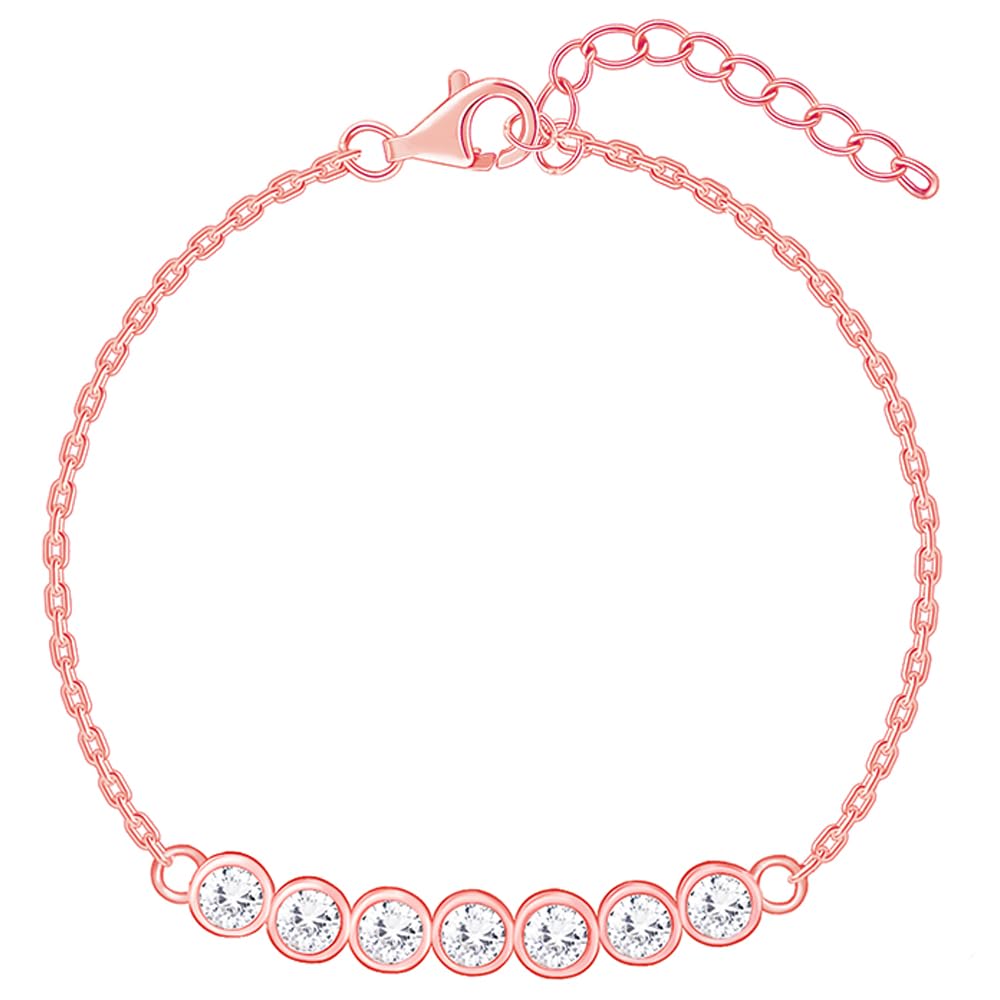 GIVA 925 Silver Rose Gold Bubble Bracelet, Adjustable | Rakhi Rakshabandhan Gift for Sister Bhabhi, Gifts for Women & Girls| Wit