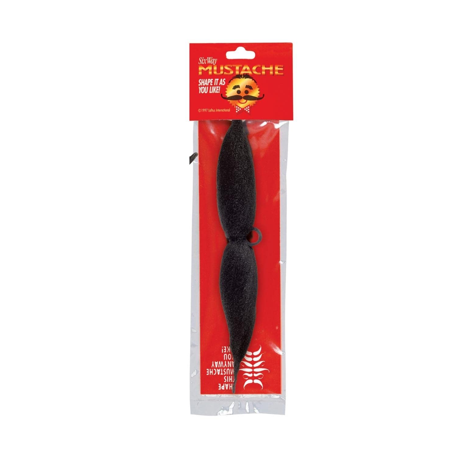 Loftus Six Way Shape Halloween Costume Moustache, Black, One Size