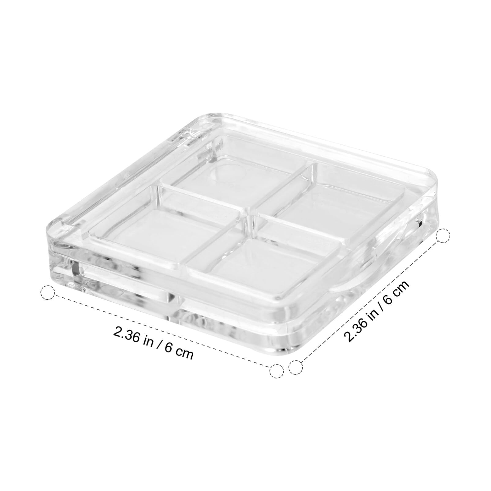 Beaupretty 2PCS Empty Makeup 4 Grids DIY Blush Lipstick Eyeshadow Powder Dishes Boxes Tray Holder for Women Girls Makeup Mixing