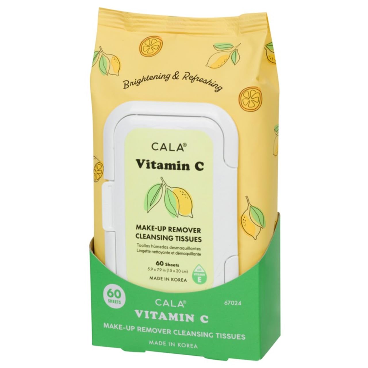 Cala Vitamin c make-up remover cleansing tissues 60 count, 60 Count