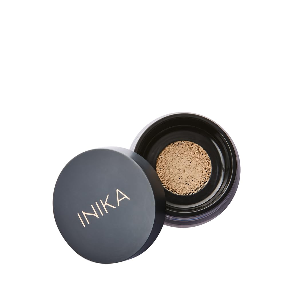 INIKA Organic Mineral Powder Foundation SPF 25 - Vegan Makeup, Natural Looking, Buildable Coverage, Flawless Radiance & Glow, Bl