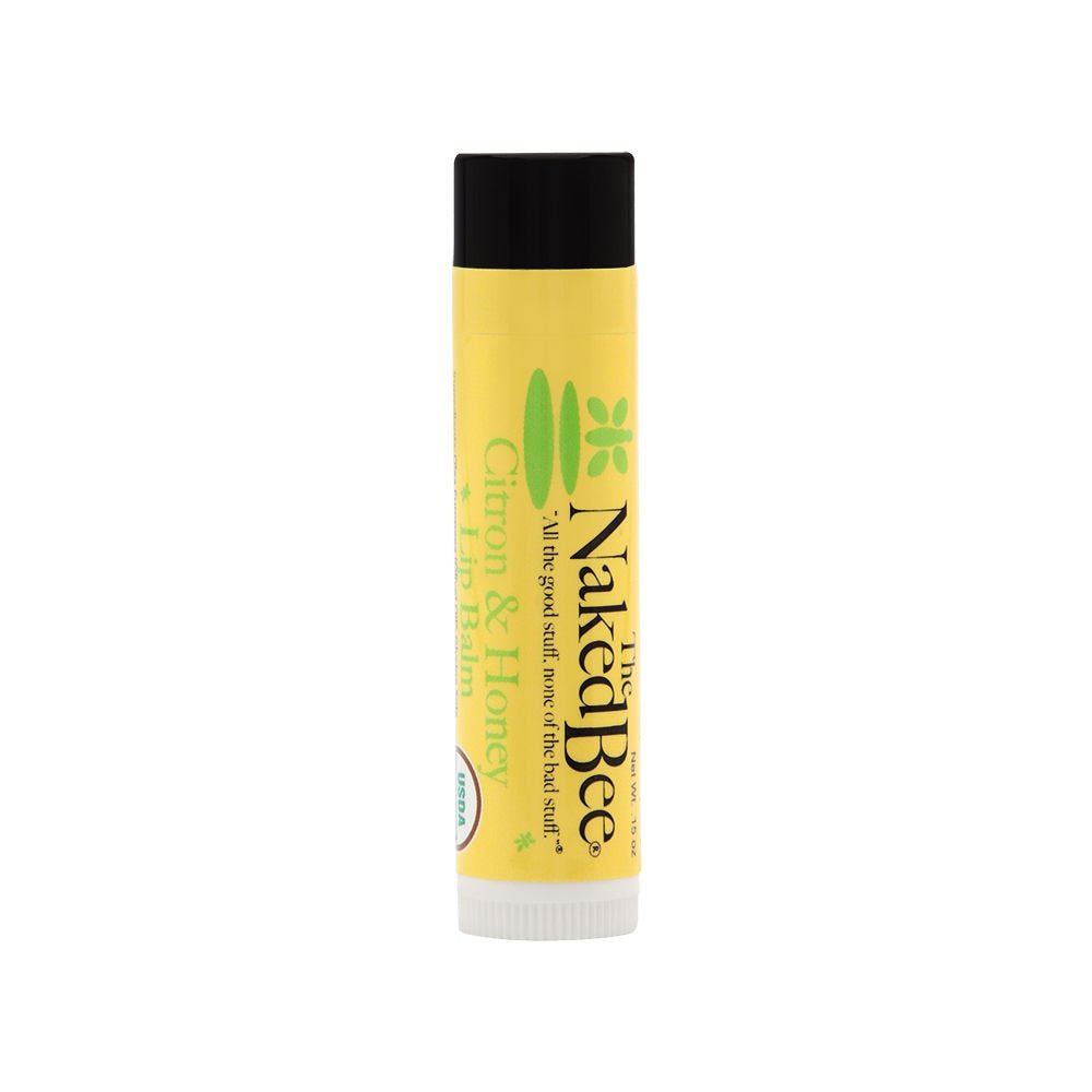 The Naked Bee Citron & Honey Lip Balm (0.15 oz) Moisturizing Lip Balm for Hydrated & Soothed Lips - Lip Moisturizer for Soft, Sm