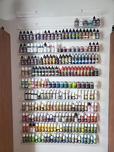 Niubee 24 Inches Nail Polish Rack Wall Mounted Shelf With Removable Anti-Slip End Inserts, Clear Acrylic Nail Polish Organizer D