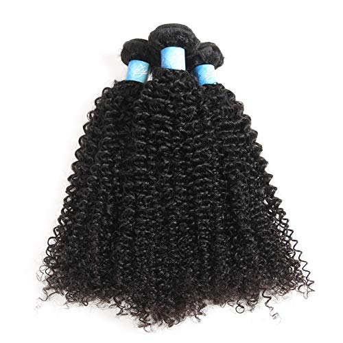 Bly 7A Mongolian Kinky Curly Human Hair Bundles 20 Inch Unprocessed Hair Weave Weft For Black Women Natural Color