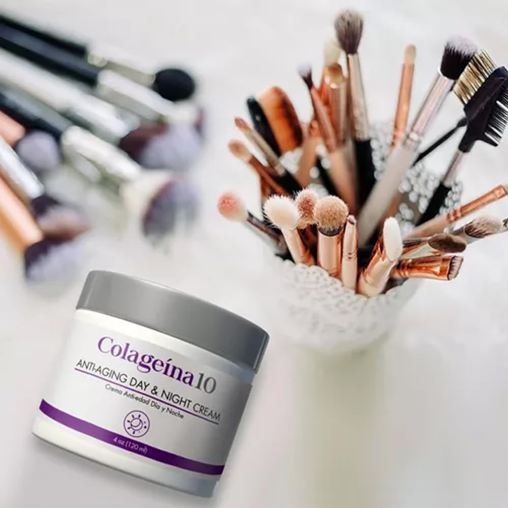 Colageina 10 Anti-Aging Day And Night Cream 4Oz, Crema Facial Anti-Edad De Dia Y Noche 120Ml