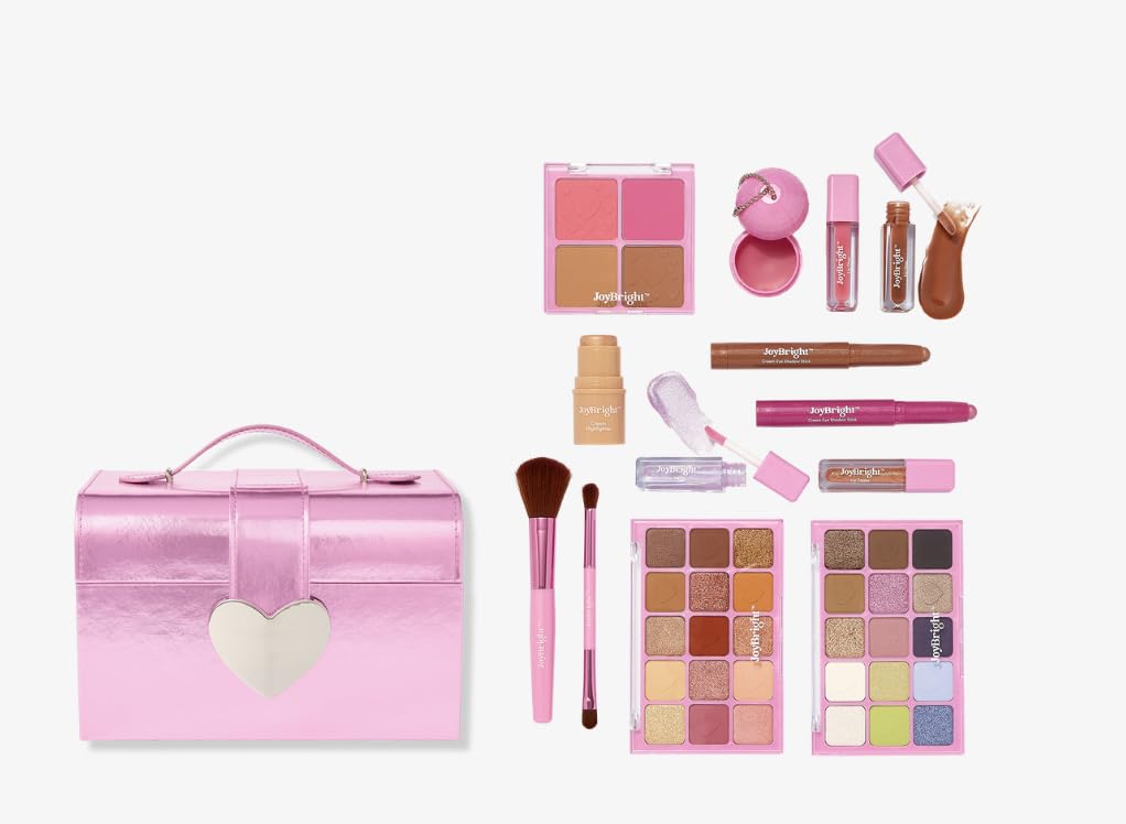 JoyBright by Ulta Beauty Y2Cutie Beauty Box, Makeup Collection Set with Eyeshadow Palettes, Lipstick, Blush
