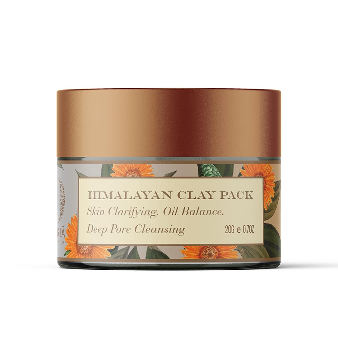 Ohria Ayurveda Himalayan Clay Pack | Deep Cleansing, Skin Clarifying & OilBalancing Mask With Neem Extract, Bamboo Charcoal, Te