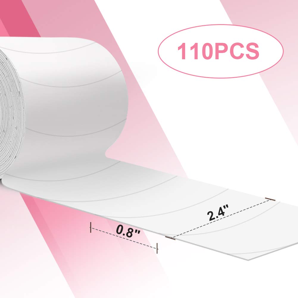 Foam Eye Pads Lash Extensions - Akissos 110 Pcs Pre Cut Medical Foam Tape Under Eye Pads Eyelash Extension Supplies Beauty Tools