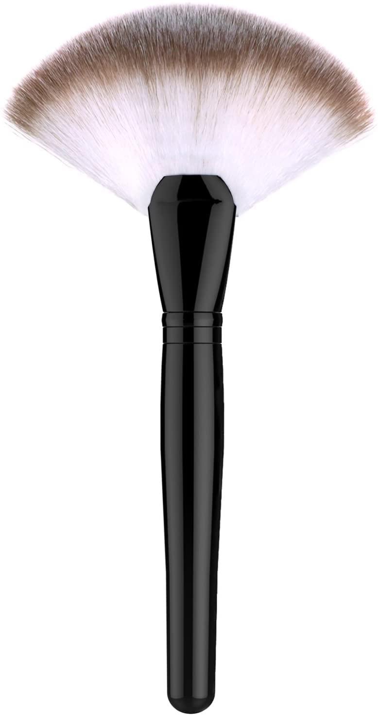 Spanking Fan Makeup Brush Professional Highlight Makeup Brush Blush Bronzer Shear Bone Brush,Simple Large Soft And Tight Face Bu