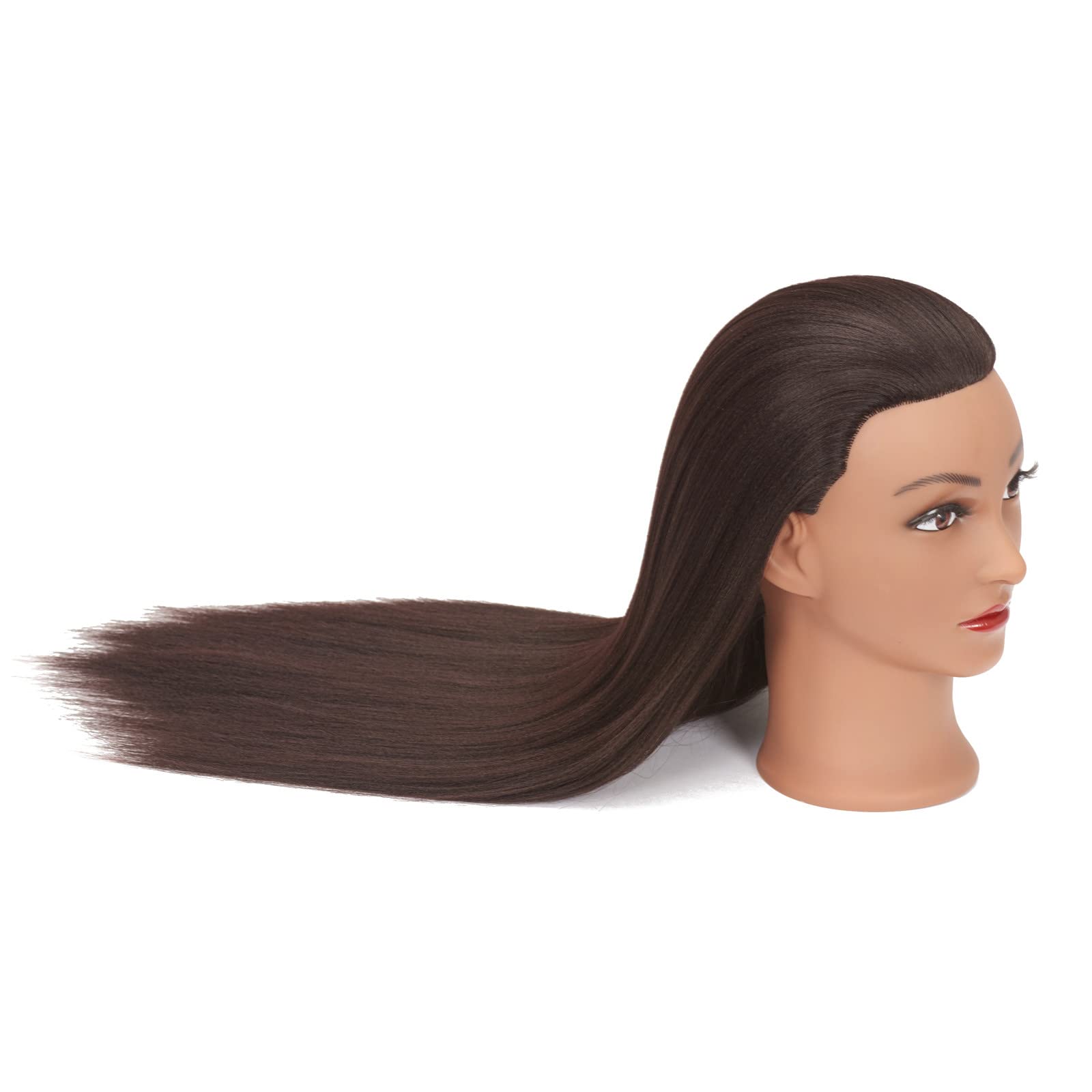 Mannequin Head 26''-28'' Yaki Synthetic Fiber Training Head Braiding Head Hair Styling Manikin Cosmetology Doll Head Hairdresser