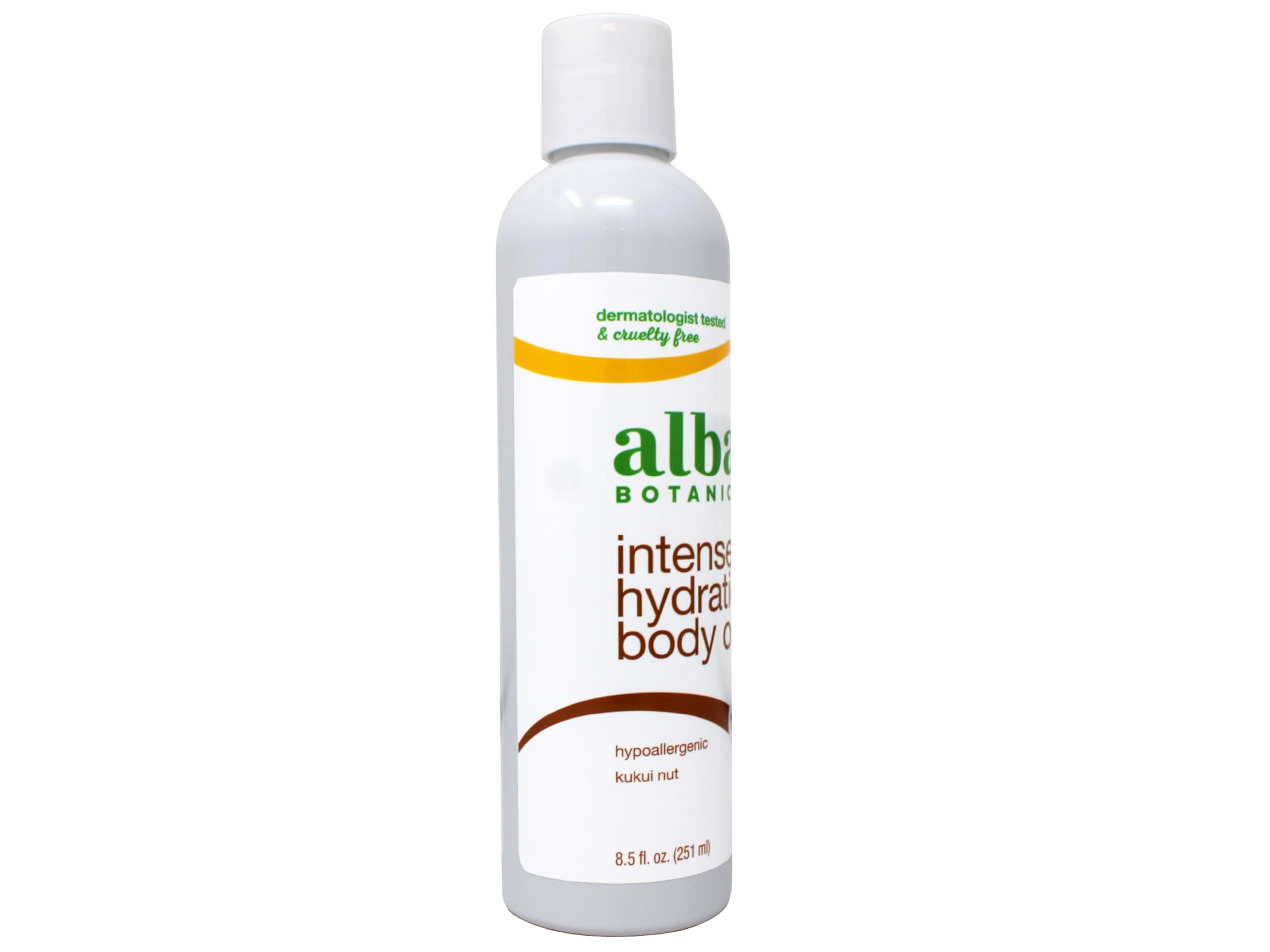 Alba Botanica Intense Hydration Body Oil, with Kukui Nut and Vitamin E, 8.5 FL OZ