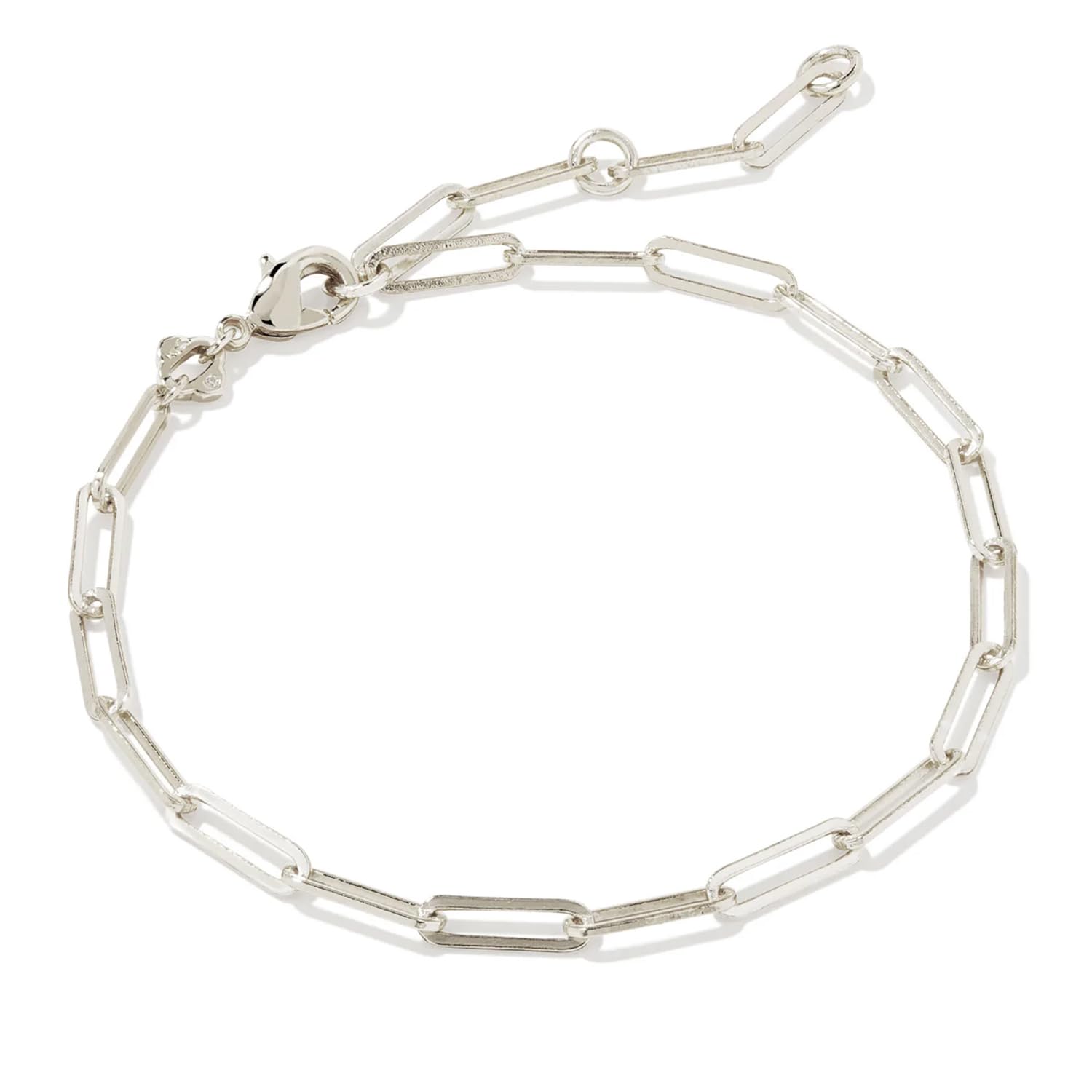Kendra Scott Courtney Paperclip Bracelet in Rhodium-Plated Brass, Fashion Jewelry for Women