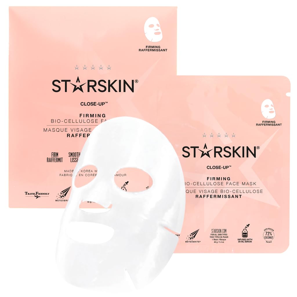 Starskin Close-Up - Premium Korean Skincare Bio-Cellulose Facial Mask Formulated With Fermented, Vitamin-Rich Coconut Juice - So